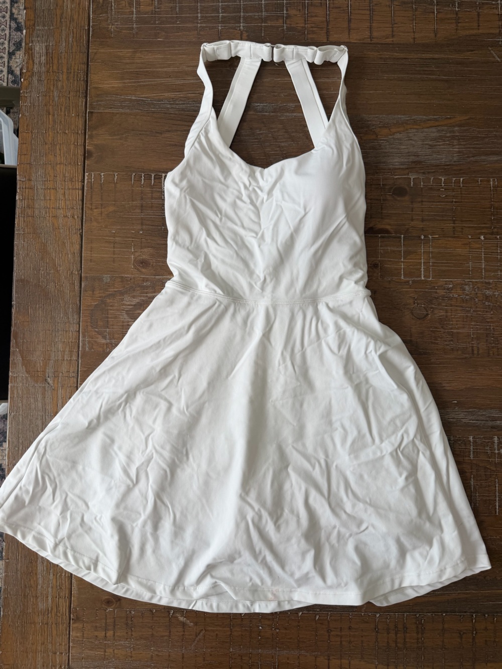 Women’s White Mini Dress with Strappy Back and Shorts